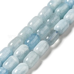 Chapelets de perles en aigue-marine naturelle, colonne, 9x6mm, Trou: 1~1.2mm, Environ 20~21 pcs/chapelet, 7.09~7.48 pouce (18~19 cm)
