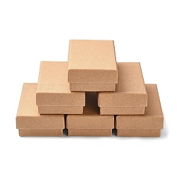 Karton Schmuck Set-Box, Für Ring, Halskette, Rechteck, Bräune, 8x5x2.5 cm