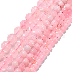 Natural Rose Quartz Beads Strands, Round, 4~12mm, Hole: 0.8~1.2mm, about 15 inch~15.5 inch
