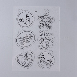 Пластиковая термоусадочная пленка, с разными узорами для детей взрослые, звезда и сердце, бабочка и выражение лица, чёрные, 200~210x140~153x0.3 мм
