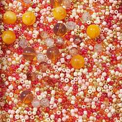 Kit di ricerca per la creazione di gioielli con perline fai da te, tra cui acrilico e vetro e perline rotonde di semi, marrone, 3~10mm, Foro: 1~1.8 mm
