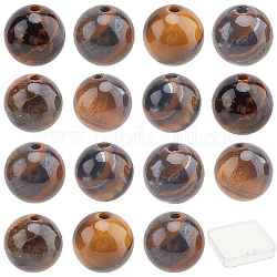 SUNNYCLUE 1 Box 100Pcs 8mm Tiger Eye Round Gemstone Beads Semi Precious Loose Spacer Beads Genuine Stone Beading for Adults DIY Bracelet Necklace Earrings Jewelry Making Crafts