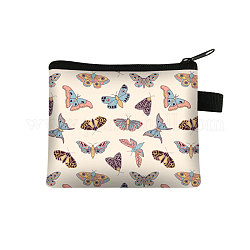 Pochettes en polyester à motif papillon, porte-monnaie avec fermeture éclair et porte-clés, pour femme, rectangle, mocassin, 13.5x11 cm