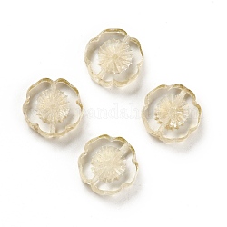 Perle di vetro ceche trasparenti, fiore, chiffon al limone, 14x5mm, Foro: 1 mm