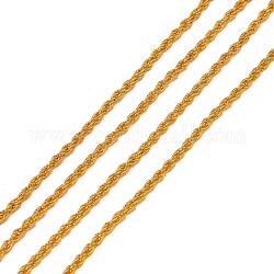 Iron Rope Chains, Unwelded, Golden, with Spool, Link:2mm, wire: 0.45mm thick, Chain: 3mm thick, about 328.08 Feet(100m)/roll