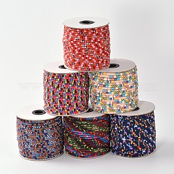 Rope Cloth Ethnic Cords, Mixed Color, 6mm, about 50yards/roll(150 feet/roll)