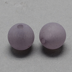 Transparent Acrylic Ball Beads, Frosted Style, Round, Gray, 14mm, Hole: 2mm, about 335pcs/500g