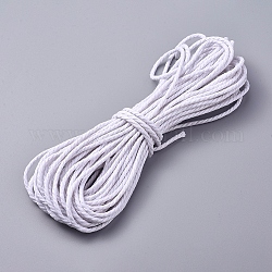 Hilos de hilo de algodón para hacer joyas, cordón de macramé, 3 capa, blanco, 2.3mm, aproximamente 10 m / paquete