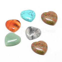 Cabuchones de piedra naturales mezclados y sintético, corazón, 10x10x5mm