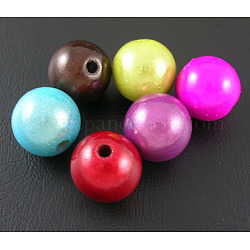 Sprühen gemalte Acrylperlen-Spitzlackiert, Wunder Perlen, Perle in Perlen, Runde, Mischfarbe, 25 mm, Bohrung: 2.5 mm