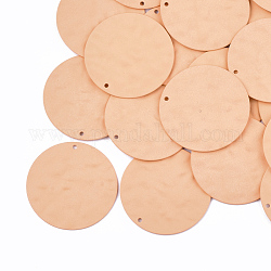 Ciondoli in ferro verniciato a spruzzo, rotondo e piatto, sabbia marrone, 35.5x1.5mm, Foro: 1 mm