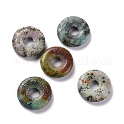 Perles naturelles de turquoise africaine (jaspe), disque de donut / pi, 18x4mm, Trou: 5mm
