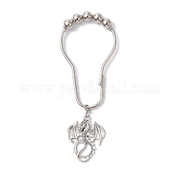 Iron Shower Curtain Rings for Bathroom, with Alloy Pendents, Dragon, Antique Silver, 113mm