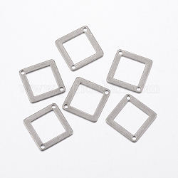 Conectores de enlaces de acero inoxidable 304, rombo, color acero inoxidable, 18x18x0.8mm, agujero: 1.2 mm