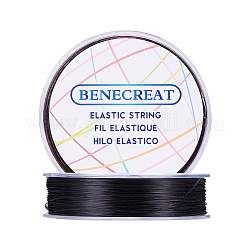 Benecreat 100m 0.8mm elastischer Stretchfaserfaden für Perlenschmuck Basteln (schwarz)
