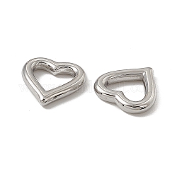 201 Stainless Steel Linking Ring, Heart, Stainless Steel Color, 16x15x3mm, Inner Diameter: 7.5x9.5mm