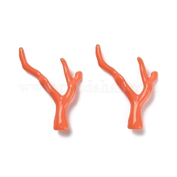 Pendentif acrylique opaque, accessoires pour épingles à cheveux bricolage, forme de corail, corail, 46x34x8.5mm, Trou: 1.8mm
