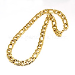 Mode 304 Edelstahl Figaro-Kette Halsketten für Männer, mit Karabiner verschlüsse, golden, 24.02 Zoll (61 cm) x 13 mm