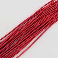 Elastic Cord, with Fibre Outside and Rubber Inside, Red, 2mm, about 109.36 yards(100m)/bundle