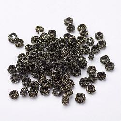 Perles de tissage en polyester, noir, 6x5mm, Trou: 3mm, environ 200 pcs / sachet 