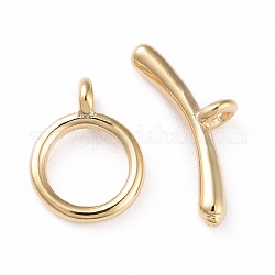 Eco-friendly Brass Toggle Clasps, Cadmium Free & Lead Free, Long-Lasting Plated, Ring, Real 24K Gold Plated, Ring: 10x7.5x1mm, Bar: 5x13.5x2.5mm, Hole: 1mm