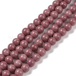 Brins de perles de rhodonite naturelle de grade A, ronde, 6mm, Trou: 1mm, Environ 59 pcs/chapelet, 15.16'' (38.5 cm)