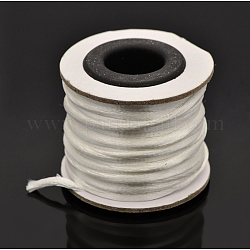 マクラメラテール中国結び作り用コードラウンドナイロン編み込みひも糸  サテンコード  ホワイト  2mm  約10.93ヤード（10m）/ロール