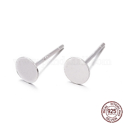 Accessoires de clous d'oreilles en 925 argent sterling, tiges de boucles d'oreilles avec 925 timbre, couleur d'argent, 11.5mm, Plateau: 5 mm, pin: 0.8 mm
