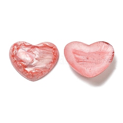 Кабошоны из эпоксидной смолы с имитацией драгоценных камней, сердце, розовые, 17x20x5 мм