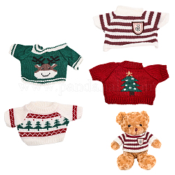 CHGCRAFT 4Pcs 4 Style Cellucotton Doll Clothes, Dolls Replace Hoodie Sweater Accessories, for Toy Teddy Bear Clothes, Mixed Patterns, 100~160x175~199x4.8~13mm, 1pc/style