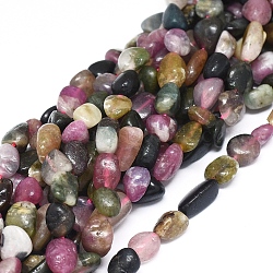 Chapelets de perles en tourmaline naturelle, pépites, 8~12x5~8x4~5mm, Trou: 0.8mm, Environ 47 pcs/chapelet, 15.75 pouce (40 cm)
