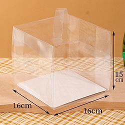Faltbare transparente Kuchenboxen für Haustiere, tragbare Dessert-Bäckereiboxen, Rechteck, Transparent, 16x16x15 cm