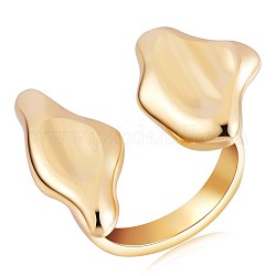 925 offener Manschettenring aus Sterlingsilber, breiter klobiger Ring für Frauen, golden, uns Größe 5 1/4 (15.9mm)