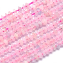 Chapelets de perles en morganite naturelle, facette, Toupie, 2x1mm, Trou: 0.5mm, Environ 390 pcs/chapelet, 15.35 pouce (39 cm)