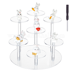FINGERINSPIRE 7-Tier Acrylic Display Stand Clear Action Figures Collection Organizer Holder with Screwdriver Perfume Storage Display Risers for Display Dessert, Cupcakes, Jewelry and Collections
