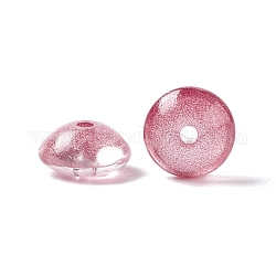 Transparent Glass Beads, Abacus/Disc, FireBrick, 8.5x4.5mm, Hole: 1.6mm
