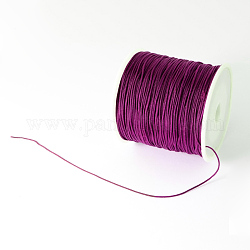 Плетеной нейлоновой нити, китайский шнур для завязывания бисера шнур для изготовления ювелирных изделий из бисера, фиолетовые, 0.5 мм, Около 150 ярдов / рулон