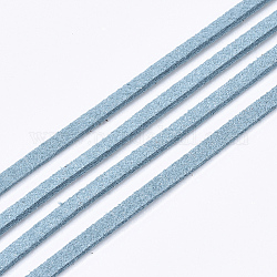 Шнуры из искусственной замши, искусственная замшевая кружева, голубой, 2.5~2.8x1.5 мм, около 1.09 ярда (1 м) на прядь
