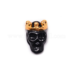 Сплав череп с короной кабошоны, ногтей декоративные аксессуары, чёрные, 10.5x6.7x4 мм
