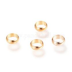 Latón entrepieza de abalorios, anillo, dorado, 6.5x2.5mm, agujero: 5 mm