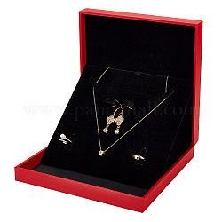 Квадратная коробка для хранения ювелирных изделий из искусственной кожи с ворсом, дорожный портативный футляр для ювелирных изделий, для ожерелья, кольца, серьги и подвески, огнеупорный кирпич, 19x19x4.7 см