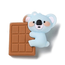 Pendentifs en plastique PVC, charme de koala, chocolat, 45x48x20mm, Trou: 3.5mm