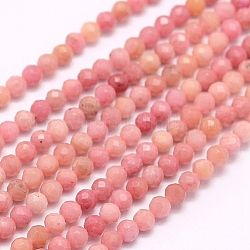 Chapelets de perles en rhodochrosite naturelle, facette, ronde, 2.5mm, Trou: 0.5mm, Environ 145 pcs/chapelet, 15.7 pouce (40 cm)