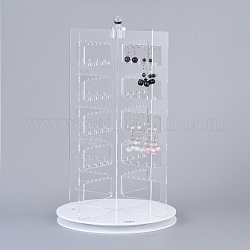 360 ° soporte de exhibición de pendiente de vidrio orgánico giratorio, Torre de exhibición de joyas de 5 nivel, Claro, 34x20 cm