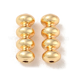 Perline in ottone, Perle a 4 rondella, vero placcato oro 18k, 8mm, Foro: 0.6 mm