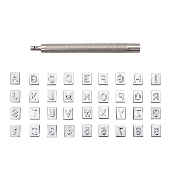 Pandahall elite juego de herramientas de perforación de estampado con letras a ~ z y número 0~9 TOOL-PH0016-85