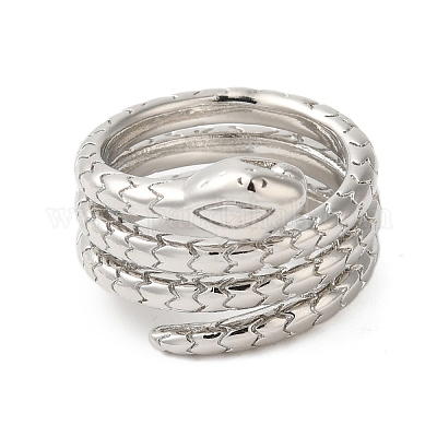 Змеиные латунные перстни для женщин RJEW-A048-27P-1