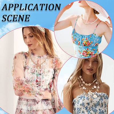 3 шт. 3 стиля ожерелья с подвеской в виде морской звезды из сплава и искусственного жемчуга и ракушек для женщин NJEW-CY0001-05-1