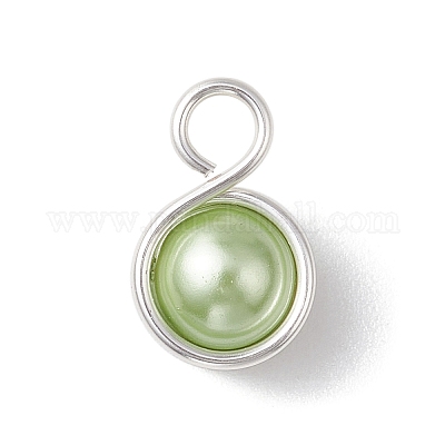 Подвески из круглой медной проволоки с ракушками и жемчугом PALLOY-JF03259-03-1