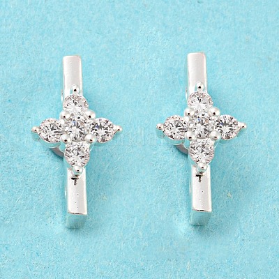 Покрытие стойки латунь микропаве прозрачные многожильные звенья из кубического циркония KK-F864-05S-1